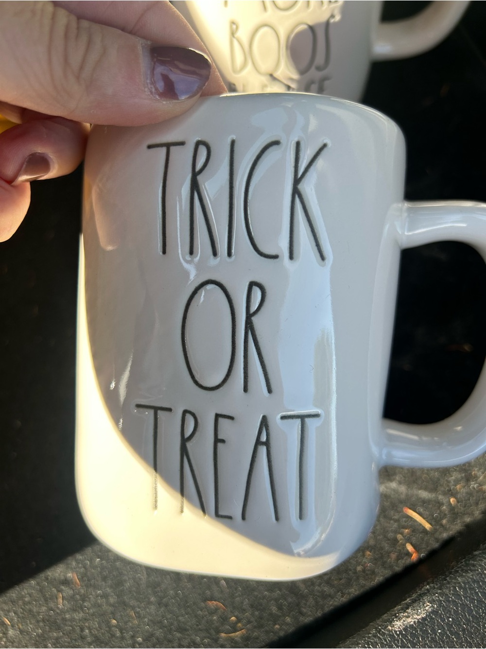 Rae Dunn White 'Trick Or Treat' Ceramic Mug